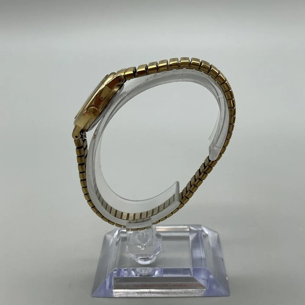 Timex Womens Watch 18mm Oval Cream Dial Gold Tone Expansion Band New Battery